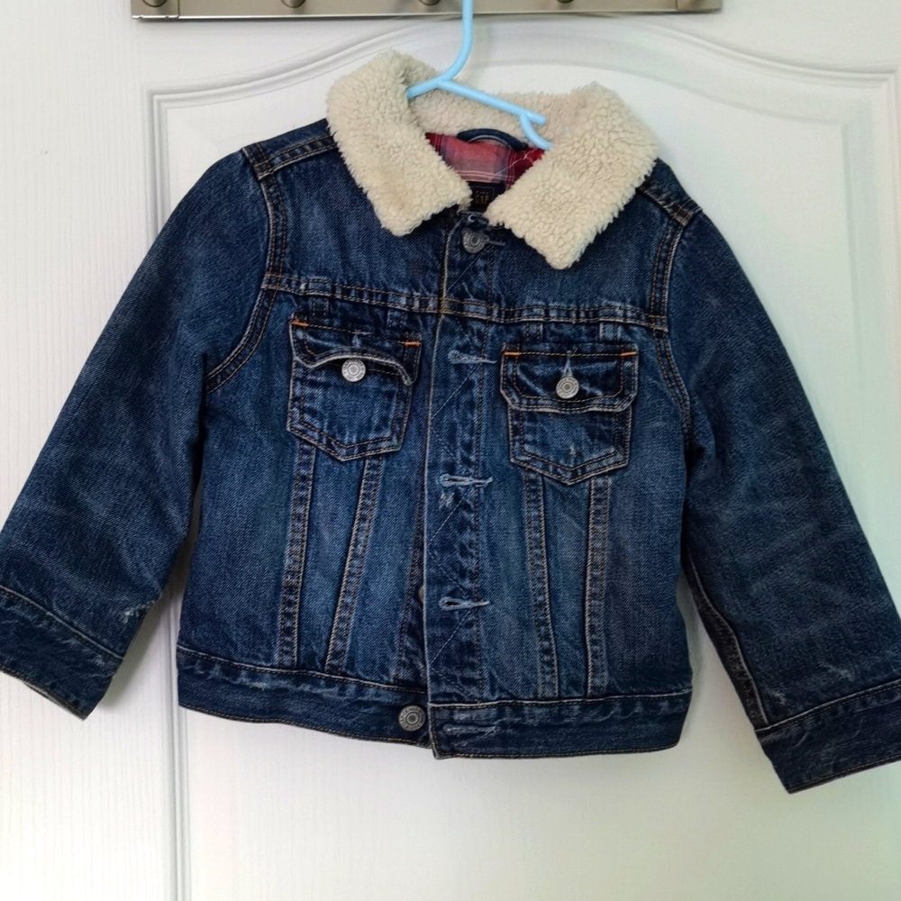 SOLD toddler Jean coat w/ shearling collar